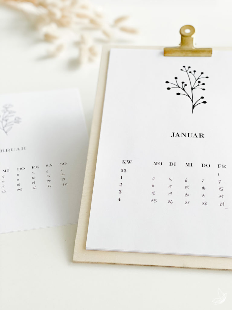 DIY Kalender 2021 Ausdruck-Kalender 2021 kostenlose Vorlage Kalender calendar DINA4